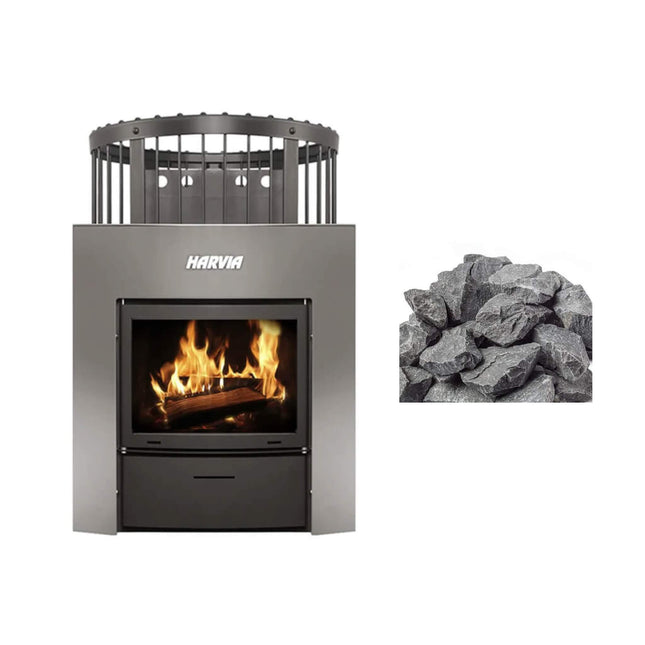 Harvia Legend Duo Wood Burning Sauna Stove/Fireplace Combo With Sauna Stones (SAK30749) SAKSBY WHOLESALE