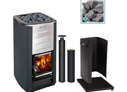 Harvia M3 16.5KW Premium Wood-Burning Sauna Stove Kit [M3 SS PKG] (SAK19523) SAKSBY WHOLESALE