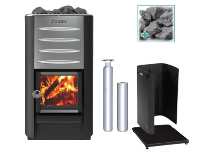 Harvia M3 16.5KW Premium Wood-Burning Sauna Stove Kit [M3 SS PKG] (SAK19523) SAKSBY WHOLESALE