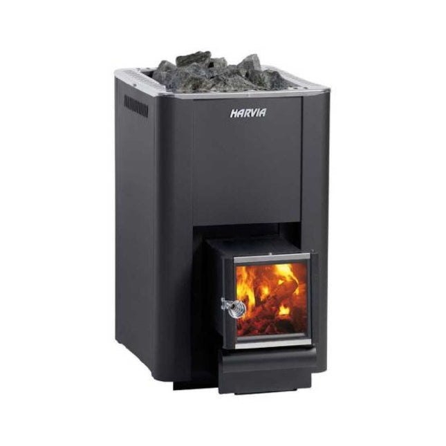 Harvia Pro 20 SL 24.1 KW Wood-Burning Sauna Stove With Exterior Feed & Sauna Stones [WKPR20SLM] (SAK73985) SAKSBY WHOLESALE