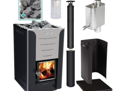 Harvia Pro 20 WH Wood Burning Sauna Stove Package 24kW [PRO20-PKG-SS/BK-WH] (SAK37165) SAKSBY WHOLESALE