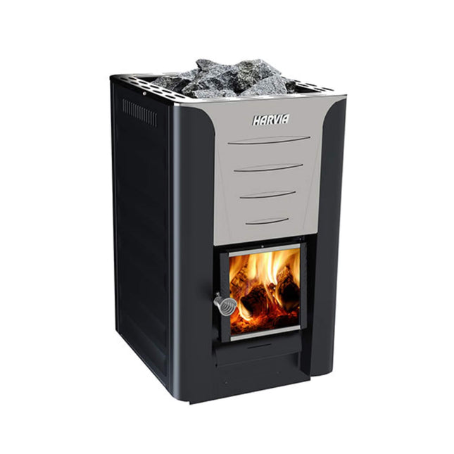 Harvia Pro 20 WH Wood Burning Sauna Stove Package 24kW [PRO20-PKG-SS/BK-WH] (SAK37165) SAKSBY WHOLESALE