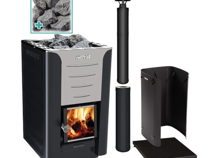 Harvia Pro 20 Premium Wood-Burning Sauna Heater Stove Package [PRO20-PKG] (SAK15748) SAKSBY WHOLESALE