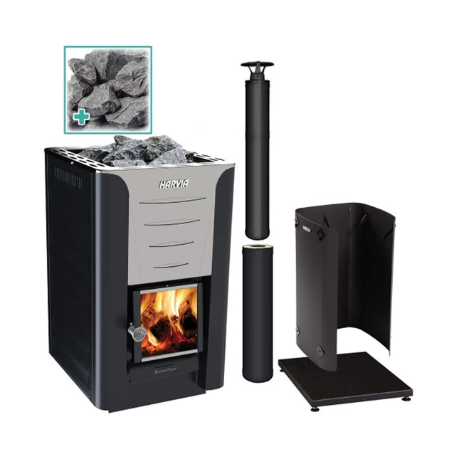 Harvia Pro 20 Premium Wood-Burning Sauna Heater Stove Package [PRO20-PKG] (SAK15748) SAKSBY WHOLESALE