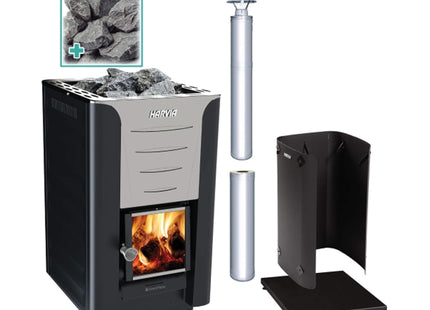Harvia Pro 20 Premium Wood-Burning Sauna Heater Stove Package [PRO20-PKG] (SAK15748) SAKSBY WHOLESALE