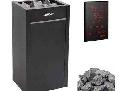 Harvia Virta HL Series Freestanding Electric Sauna Heater With Xenio Series Digital Control & Sauna Stones [HL60/80/90/110E] (SAK57630) SAKSBY WHOLESALE