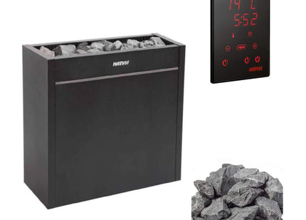 Harvia Virta Pro HL Series Heavy-Duty Electric Sauna Heater With Xenio CX45 Control Panel, Power Extension Unit & Sauna Stones [HL160/200E] (SAK49218) SAKSBY WHOLESALE