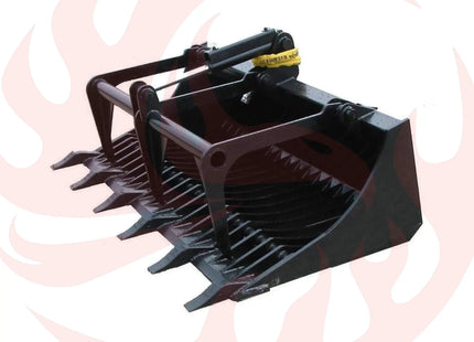Heavy-Duty 66-Inch Rock Grapple Bucket Tractor Attachment With Tongs (SAK41697) - Phoenix Fire Art Store