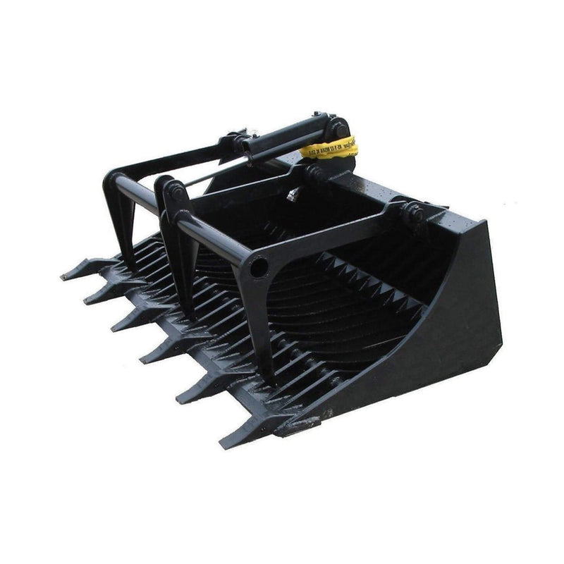 Heavy-Duty 66-Inch Rock Grapple Bucket Tractor Attachment With Tongs (92517364)