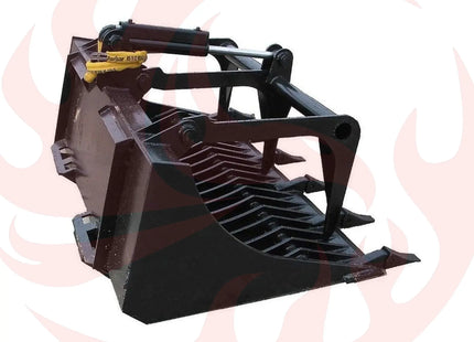 Heavy-Duty 66-Inch Rock Grapple Bucket Tractor Attachment With Tongs (SAK41697) - Phoenix Fire Art Store