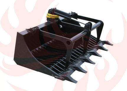 Heavy-Duty 66-Inch Rock Grapple Bucket Tractor Attachment With Tongs (SAK41697) - Phoenix Fire Art Store