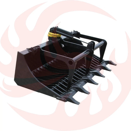 Heavy-Duty 66-Inch Rock Grapple Bucket Tractor Attachment With Tongs (SAK41697) - Phoenix Fire Art Store