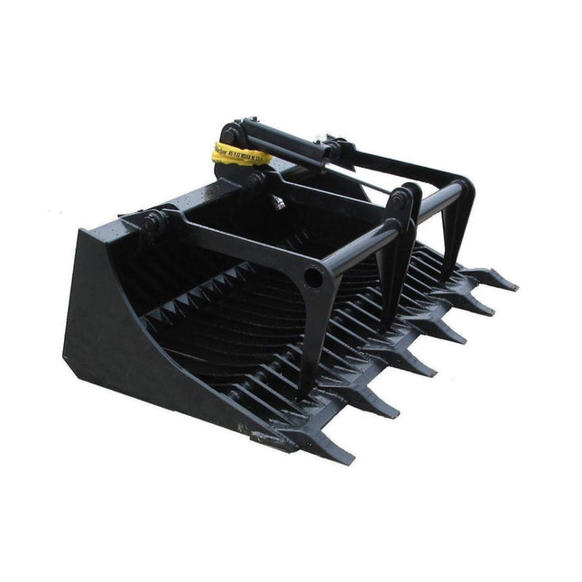 Heavy-Duty 66-Inch Rock Grapple Bucket Tractor Attachment With Tongs (SAK41697)