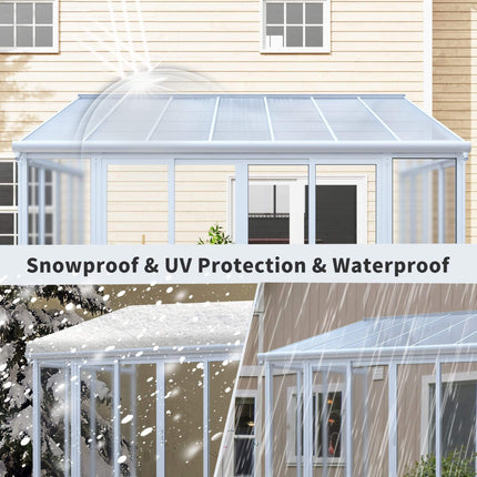 [10X14FT] Alora Lumina Heavy-Duty All-Season Aluminum Alloy Patio Sunroom With 3 Lockable Sliding Doors (SAK62713) SAKSBY WHOLESALE
