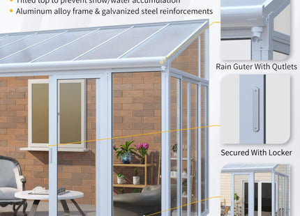 [10X14FT] Alora Lumina Heavy-Duty All-Season Aluminum Alloy Patio Sunroom With 3 Lockable Sliding Doors (SAK62713) SAKSBY WHOLESALE