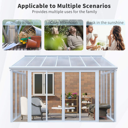 [10X14FT] Alora Lumina Heavy-Duty All-Season Aluminum Alloy Patio Sunroom With 3 Lockable Sliding Doors (SAK62713) SAKSBY WHOLESALE