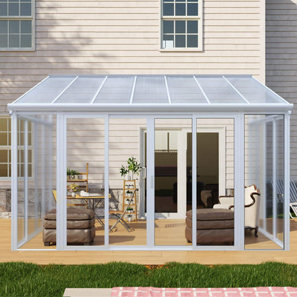 [10X14FT] Alora Lumina Heavy-Duty All-Season Aluminum Alloy Patio Sunroom With 3 Lockable Sliding Doors (SAK62713) SAKSBY WHOLESALE