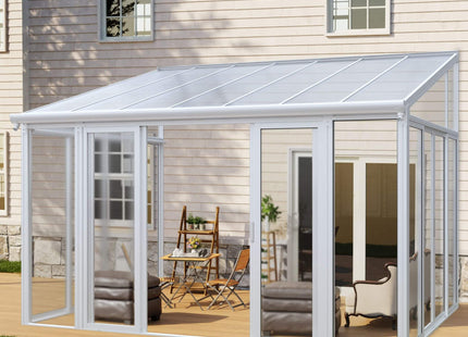 [10X14FT] Alora Lumina Heavy-Duty All-Season Aluminum Alloy Patio Sunroom With 3 Lockable Sliding Doors (SAK62713) SAKSBY WHOLESALE