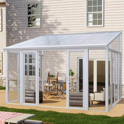 [10X14FT] Alora Lumina Heavy-Duty All-Season Aluminum Alloy Patio Sunroom With 3 Lockable Sliding Doors (SAK62713) SAKSBY WHOLESALE