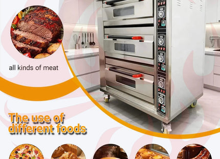 Heavy-Duty Commercial Triple Deck 220V 19.8KW Electric Pizza Oven (SAK56751) - Phoenix Fire Art Store