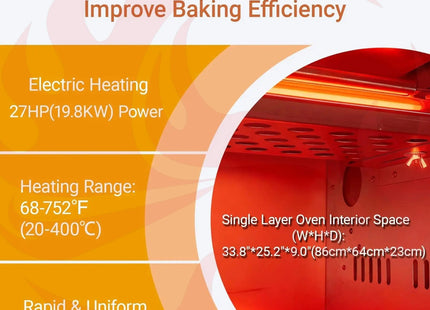 Heavy-Duty Commercial Triple Deck 220V 19.8KW Electric Pizza Oven (SAK56751) - Phoenix Fire Art Store