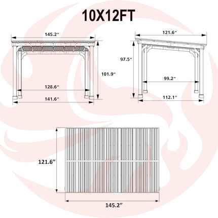 Alora Heavy-Duty Premium Wooden Grill Gazebo With Sloped Metal Roof (SAK61583) SAKSBY WHOLESALE