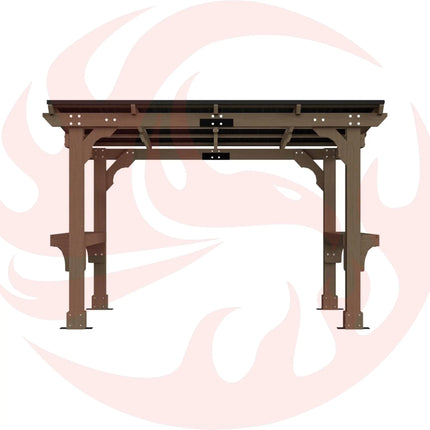 Alora Heavy-Duty Premium Wooden Grill Gazebo With Sloped Metal Roof (SAK61583) SAKSBY WHOLESALE