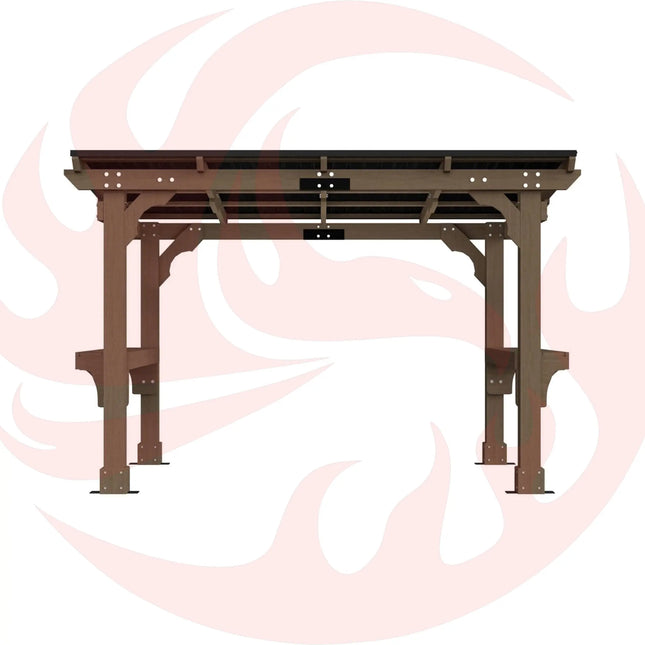 Alora Heavy-Duty Premium Wooden Grill Gazebo With Sloped Metal Roof (SAK61583) SAKSBY WHOLESALE