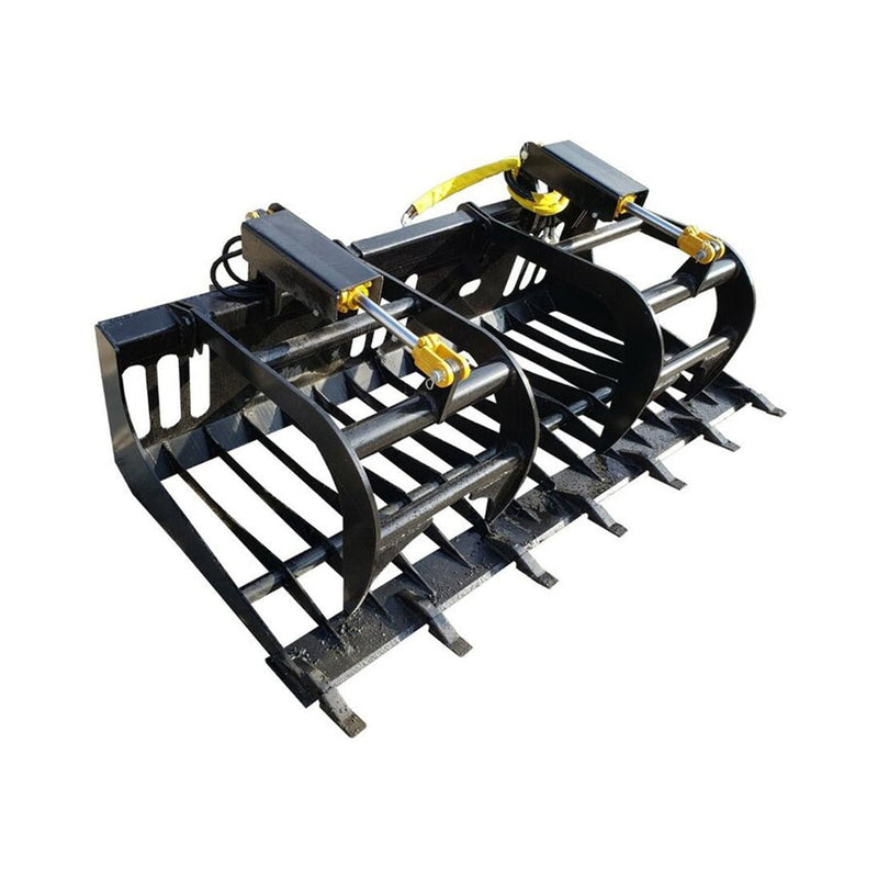 Heavy-Duty Rock Grapple Skidsteer Attachment With Universal Quick Attach, 78" (SAK16483)