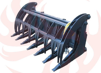 Heavy-Duty 74-Inch Root Rake Grapple Skid Steer Attachment With Teeth (SAK98230) SAKSBY WHOLESALE