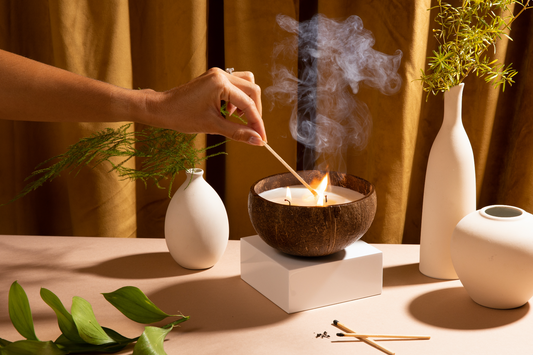 NEN Coconut Shell Soy Candle - Natural 14oz Eco-Friendly - Phoenix Fire Art Store