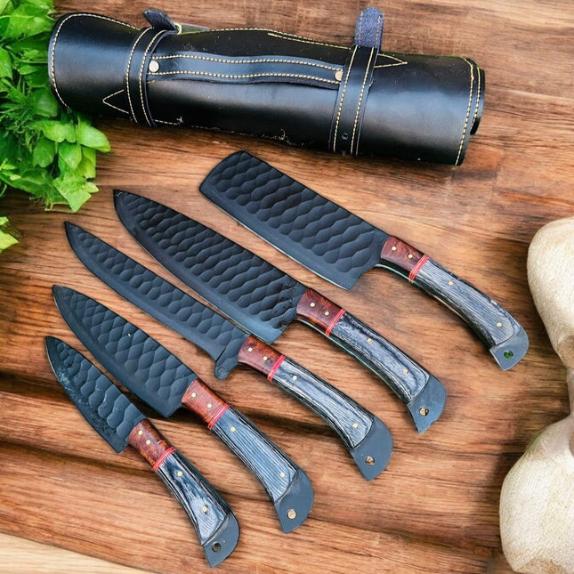 Custom Kitchen Knife Set - Hand Forged Stainless Steel Blades