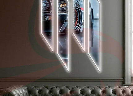 Acrylic UV‑Printed LED Car Wall Art with Dimmer Peony Atelier