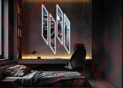 Acrylic UV‑Printed LED Car Wall Art with Dimmer Peony Atelier