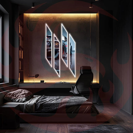 Acrylic UV‑Printed LED Car Wall Art with Dimmer Peony Atelier