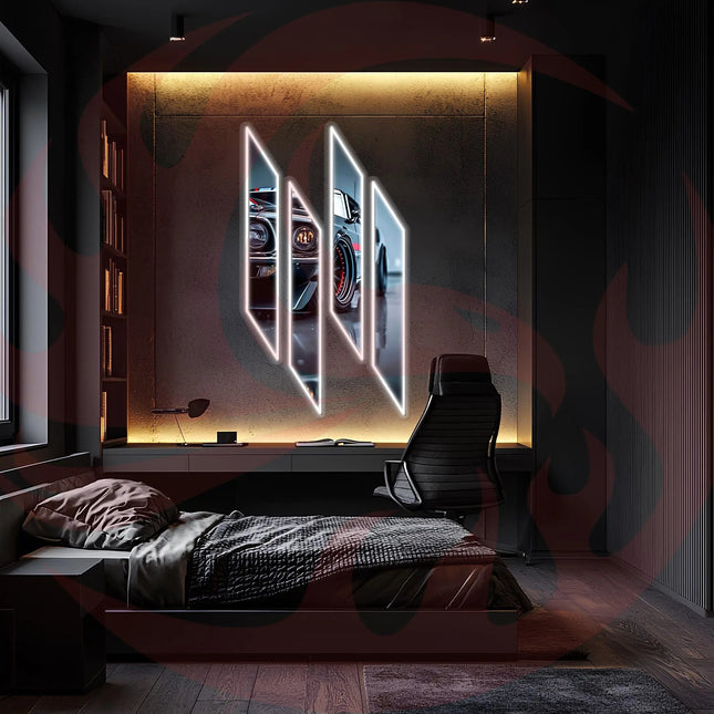 Acrylic UV‑Printed LED Car Wall Art with Dimmer Peony Atelier
