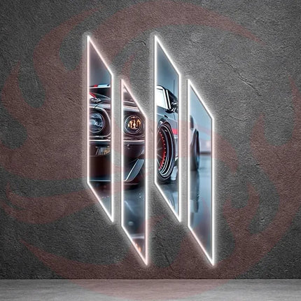 Acrylic UV‑Printed LED Car Wall Art with Dimmer Peony Atelier