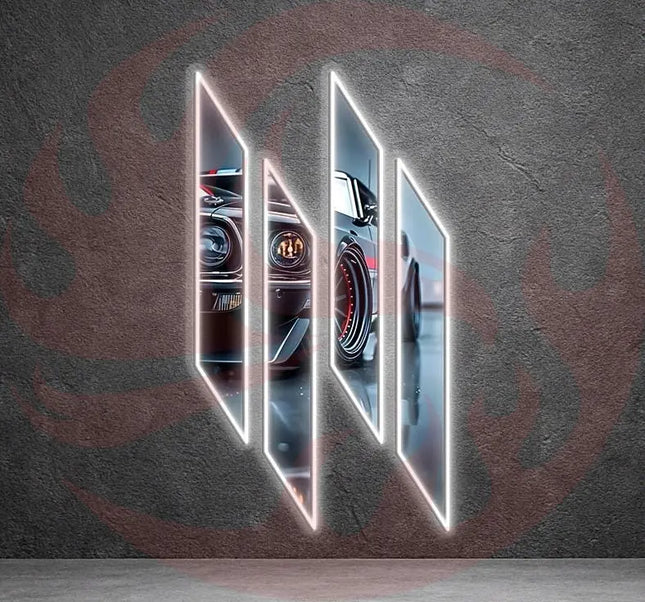 Acrylic UV‑Printed LED Car Wall Art with Dimmer Peony Atelier
