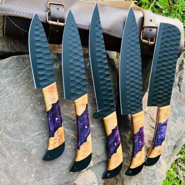Custom Handmade D2 Forged Steel Kitchen Knives Set