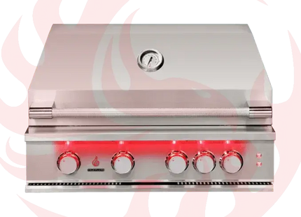TrueFlame 32-Inch 4-Burner Built-In Grill with Rear Infrared Burner and Grill Lights - Phoenix Fire Art Store