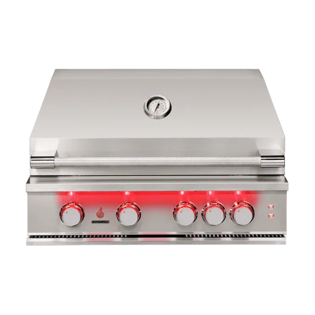 TrueFlame 32-Inch 4-Burner Built-In Grill with Rear Infrared Burner and Grill Lights - Phoenix Fire Art Store