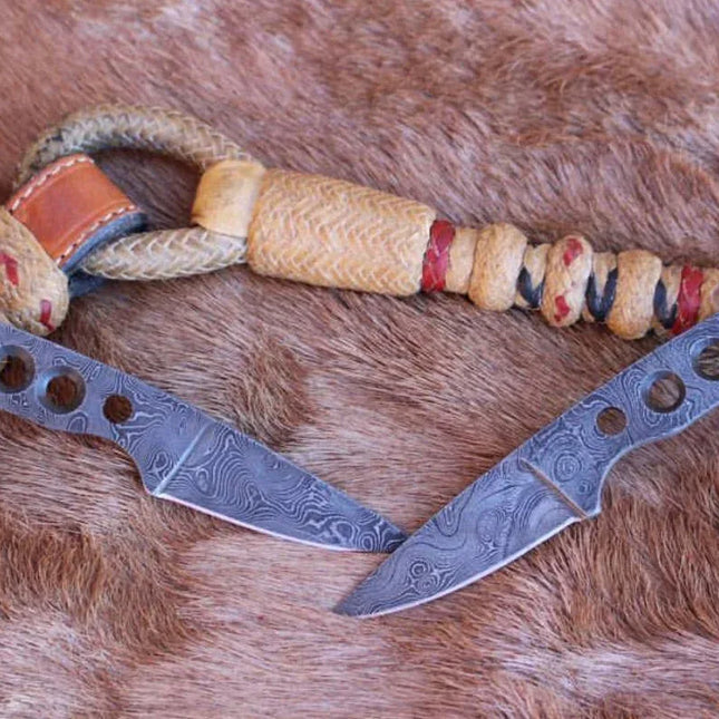 Damascus Steel Vaquero Untralite Blank Cowboy Knife