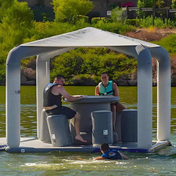 Inflatable Floating Water Dock Platform Island With Roof & Air Pump (SAK17584)