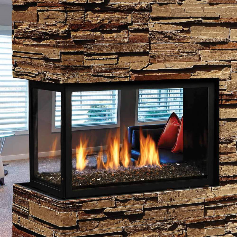 Kingsman Atrium 42" Clean View Peninsula Direct Vent Fireplace (SAK30489)