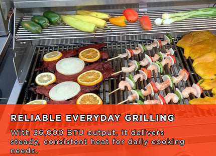 KoKoMo Grills 26" Premium 36K BTU LP/NG 3 Burner Built-In Stainless Steel Gas Grill (SAK82173) SAKSBY WHOLESALE