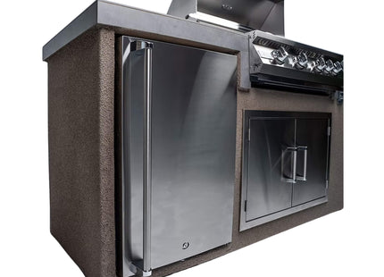 KoKoMo Grills 7FT Straight BBQ Island With Built-In BBQ And Refrigerator [Made-To-Order] (SAK46187) SAKSBY WHOLESALE