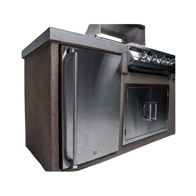 KoKoMo Grills 7FT Straight BBQ Island With Built-In BBQ And Refrigerator [Made-To-Order] (SAK46187) SAKSBY WHOLESALE