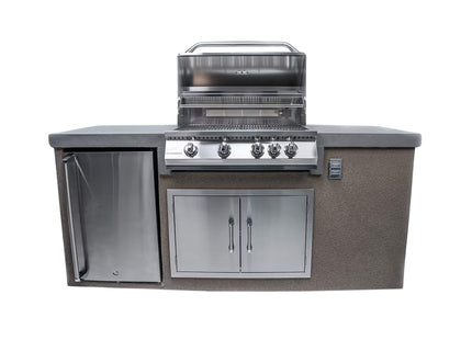 KoKoMo Grills 7FT Straight BBQ Island With Built-In BBQ And Refrigerator [Made-To-Order] (SAK46187) SAKSBY WHOLESALE