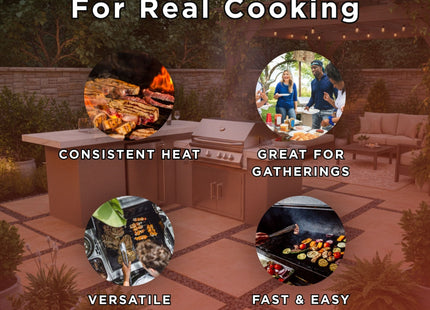 KoKoMo Grills Baja BBQ Island | 9FT LED Fire & Fridge SAKSBY WHOLESALE