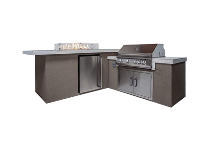 KoKoMo Grills Baja BBQ Island | 9FT LED Fire & Fridge SAKSBY WHOLESALE